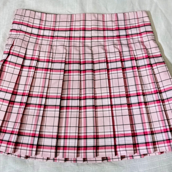 No Boundaries Cream Skater Mini Skirt Pleated Casual - Picture 1 of 6